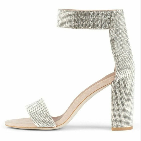 NWT Jeffrey Campbell Lindsay Heel - Sparkle Nude Champagne sz.7 (flaw) - Picture 2 of 8